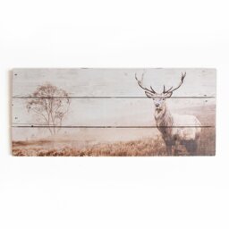 Art for the Home Stag Wooden Canvas Wall Art - 30x70cm - thumbnail 1
