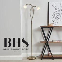 BHS Acacia 2 Light Floor Lamp - Brass - thumbnail 2