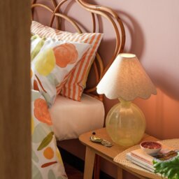 Habitat Estella Glass Table Lamp - Green - thumbnail 1