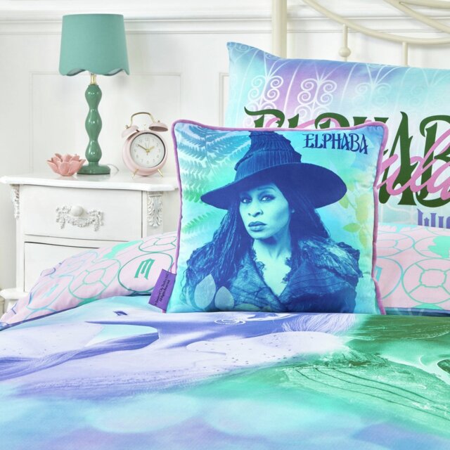 Wicked 2 Glinda & Elphaba Cushion - Blue - 35x35cm - image 1