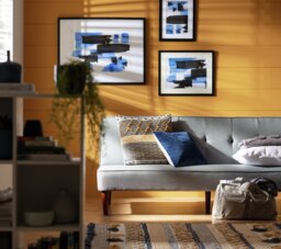 Habitat Odeon Fabric 2 Seater Clic Clac Sofa Bed - Grey - thumbnail 2