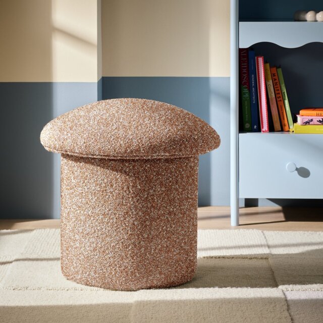 Argos Home Porcini Boucle Footstool - Orange - image 1
