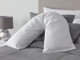 Habitat V Shaped Support Pillow with Pillowcase - White - thumbnail 2