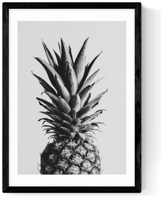 East End Prints Pineapple Black Frame Art Print - A3 - image 1