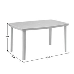 Argos Home 6 Seater Rectangular Plastic Garden Table - Grey - thumbnail 2