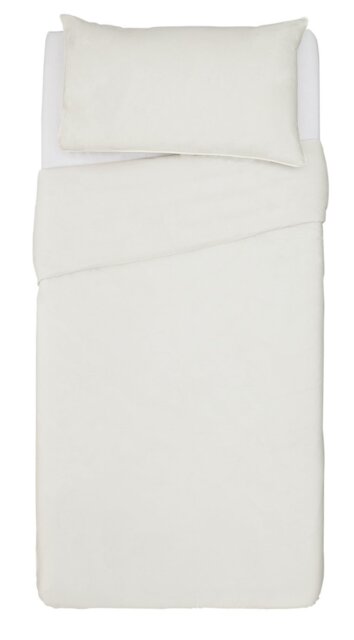 Habitat Cotton Rich 180 TC Plain Cream Bedding Set - Single - image 1