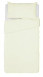 Habitat Cotton Rich 180 TC Plain Cream Bedding Set - Single - thumbnail 2