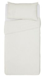 Habitat Cotton Rich 180 TC Plain Cream Bedding Set - Single - thumbnail 1