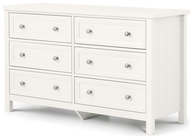Julian Bowen Maine Wide 6 Drawer Chest - White - image 1