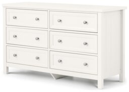 Julian Bowen Maine Wide 6 Drawer Chest - White - thumbnail 1