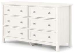 Julian Bowen Maine Wide 6 Drawer Chest - White - thumbnail 2