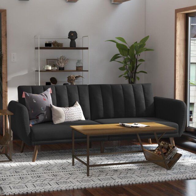 Novogratz Brittany Fabric Clic Clac Sofa Bed - Dark Grey - image 1