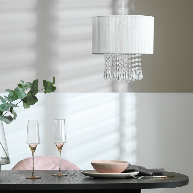 Argos Home Grazia Cream Beaded Lampshade - 30cm