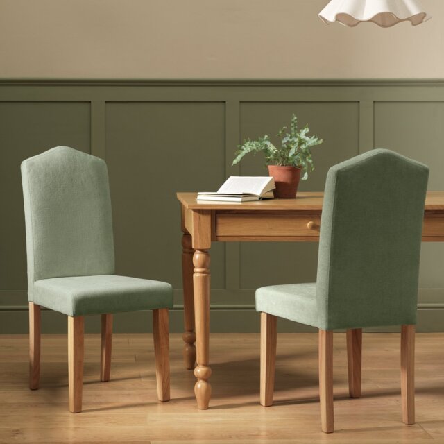 Argos Home Midback Pair of Fabric Dining Chair - Green - image 1