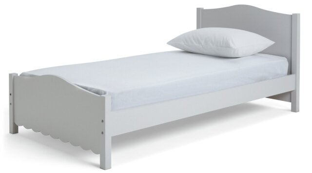 Habitat Serena Scallop Single Bed Frame - Light Grey - image 1