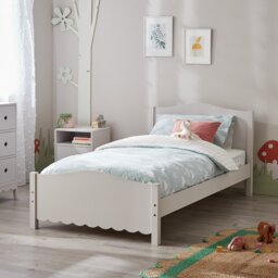 Habitat Serena Scallop Single Bed Frame - Light Grey - thumbnail 2