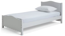 Habitat Serena Scallop Single Bed Frame - Light Grey - thumbnail 1