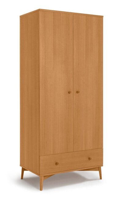 Habitat Kirk Oak 2 Door 1 Drawer Wardrobe - Natural - image 1