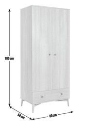 Habitat Kirk Oak 2 Door 1 Drawer Wardrobe - Natural - thumbnail 2