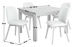 Habitat Drio Extending Oak Dining Table & 4 Green Chairs - thumbnail 2