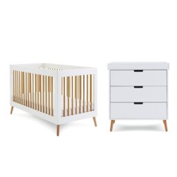 Obaby Maya 2 Pieces Cot Bed Nursery Set - White - thumbnail 2