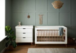 Obaby Maya 2 Pieces Cot Bed Nursery Set - White - thumbnail 1
