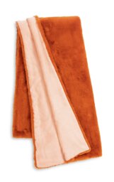 Habitat Faux Fur Throw - Orange - 125x150cm - thumbnail 2