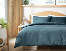 Habitat Herbalist Cotton Textured Blue Bedding Set - King - thumbnail 1