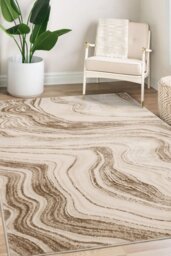 Homemaker Dusk Watercolour Marble Champagne Rug - 160x230cm - thumbnail 1
