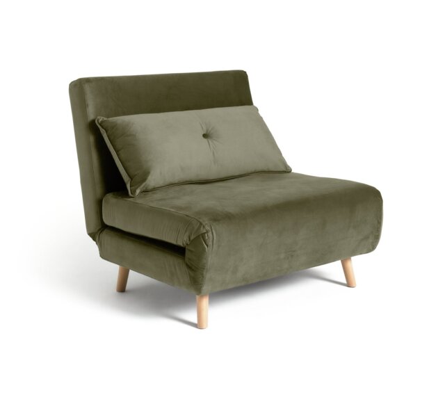 Habitat Roma Single Velvet Chairbed - Sage Green - image 1