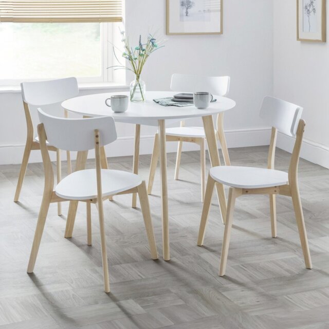 Julian Bowen Casa Pair of Dining Chairs - White & Oak - image 1