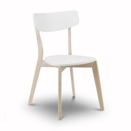Julian Bowen Casa Pair of Dining Chairs - White & Oak - thumbnail 2