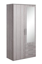 Argos Home Brisbane 2 Door3 Drawer Mirror Wardrobe - GreyOak - thumbnail 2