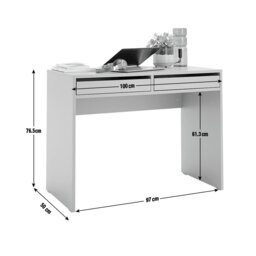 Argos Home Pepper 2 Drawer Desk - White - thumbnail 2