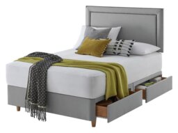Silentnight Toulouse Small Double 4 Drawer  Divan Set - Grey - thumbnail 2