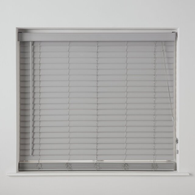 Habitat Faux Wood Grey 50mm Slat Venetian Blind - 120cm - image 1