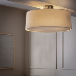Argos Home Metal Flush Ceiling Light - Natural & Chrome - thumbnail 2
