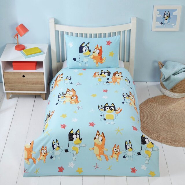 Bluey Celebrate Cotton Blue & White Kids Bedding Set-Toddler - image 1