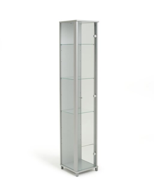 Argos Home 1 Door Glass Display Cabinet - Silver - image 1