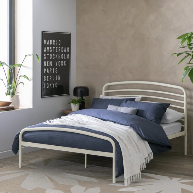 Argos Home Jubilee Kingsize Metal Bed Frame - Off White