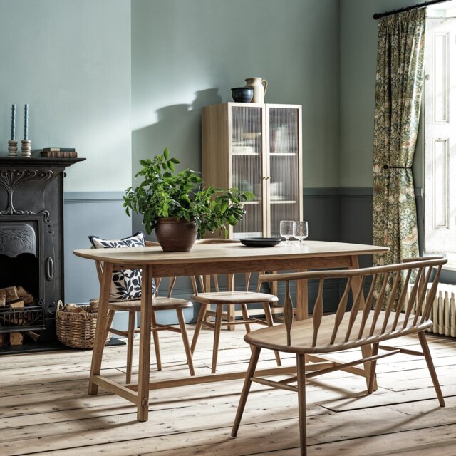 Habitat x Morris & Co. Natural Dining Table, Bench &2 Chairs - image 1