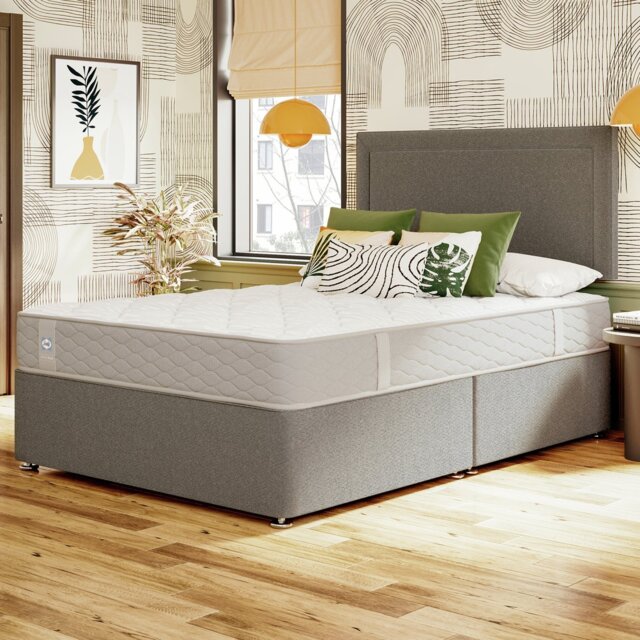 Sealy Pewter Single Divan Bed - Grey - image 1