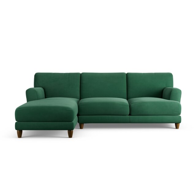 Habitat Askem Fabric Left Hand Corner Sofa- Green - Dark Leg - image 1