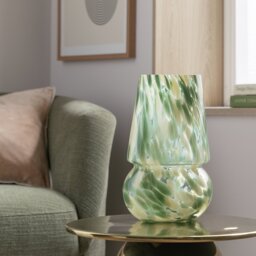 Habitat Rahnn Confetti Glass Table Lamp - Green - thumbnail 2