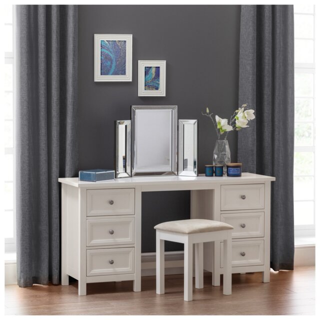 Julian Bowen Maine 6 Drawer Dressing Table - White - image 1