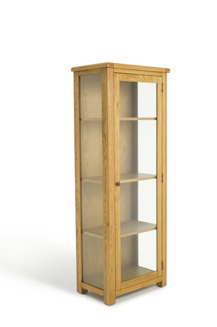Argos Home Kent 1 Door Glass Display Cabinet - Oak - image 1
