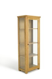 Argos Home Kent 1 Door Glass Display Cabinet - Oak - thumbnail 1
