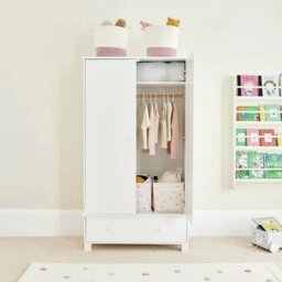Great Little Trading Company Lulworth 2 Door Wardrobe -White - thumbnail 1