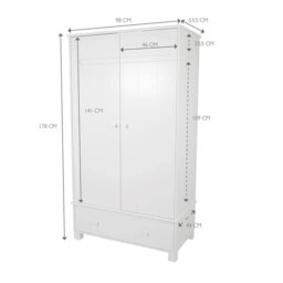 Great Little Trading Company Lulworth 2 Door Wardrobe -White - thumbnail 2