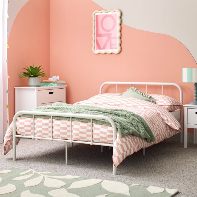 Argos Home Kids Charlie Small Double Metal Bed Frame - White - image 1